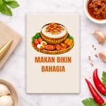 Fridge Magnet Kulkas Rectangle Quetos "Makan Bikin Bahagia" Size 54 x 78 cm